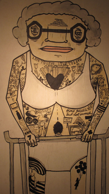 Albert P. Weisman Award Exhibition woman with tattoos illustration