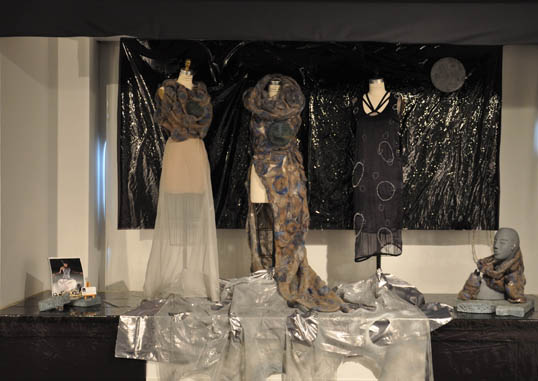 fashionable dresses on display