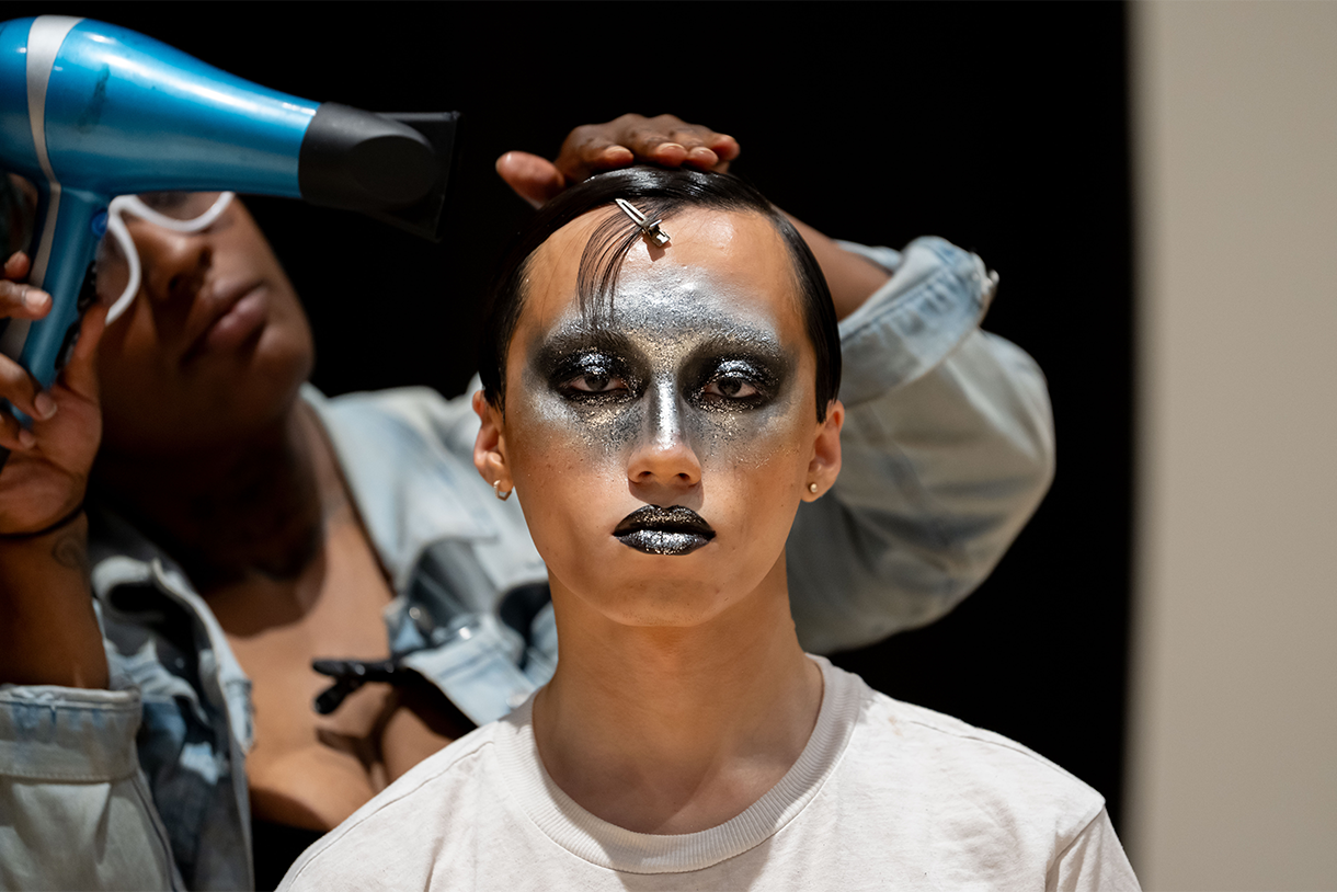 close-up of model's face with make-up