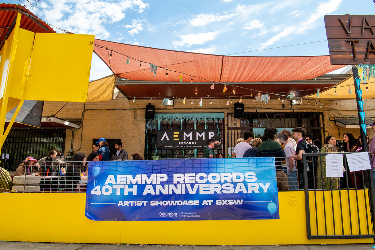 exterior of music venue with aemmp records signage