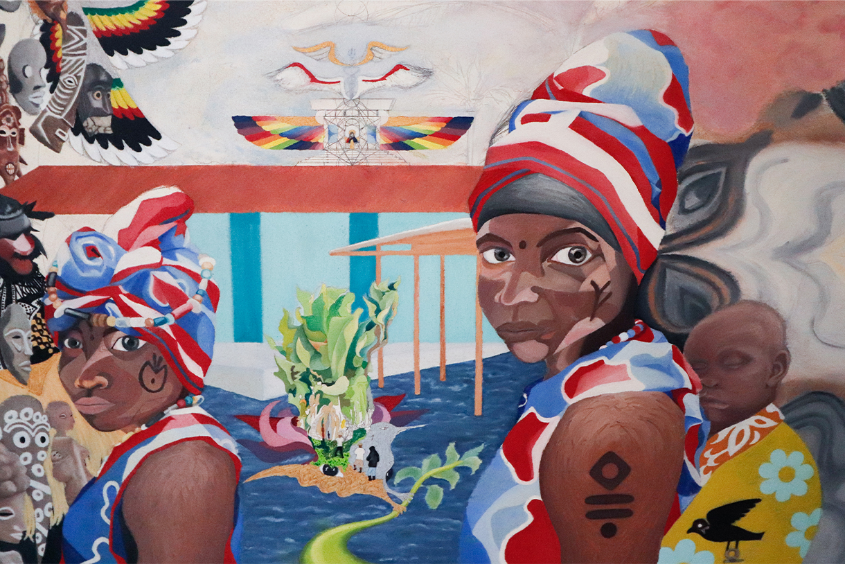 Ancestors, Present and Future, 2023, 24"x40", Oil on canvas